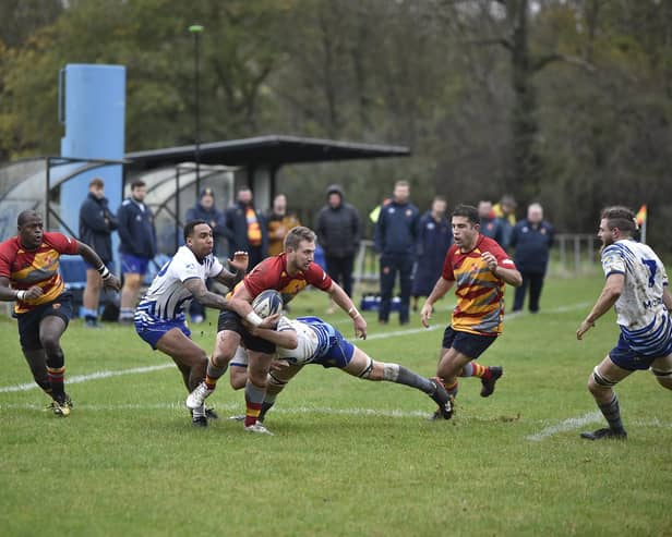 Flanker Mooki Tshepo (left) scored for Borough against Old Scouts. Photo: David Lowdes.