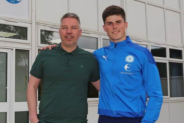 Darren Ferguson (left) and Ronnie Edwards. Photo: Joe Dent/theposh.com.
