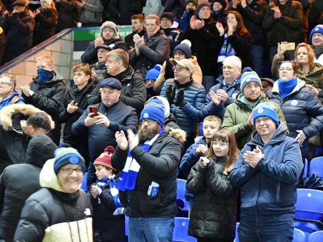 Peterborough United fans enjoy the big win over Northampton Town.