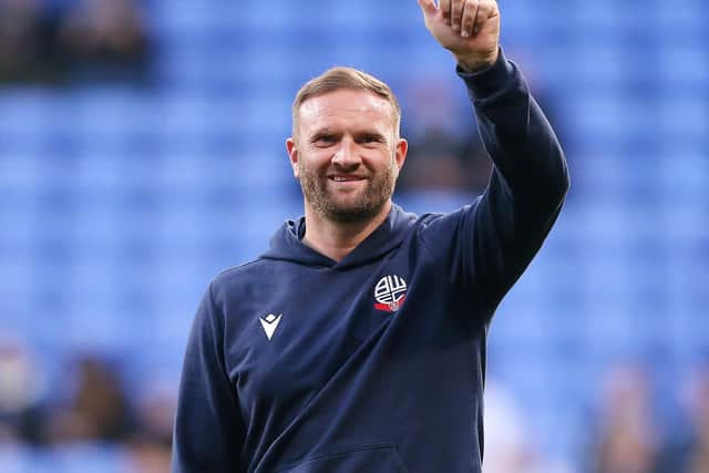 Bolton manager Ian Evatt. Photo: Charlotte Tattersall, Getty Images.