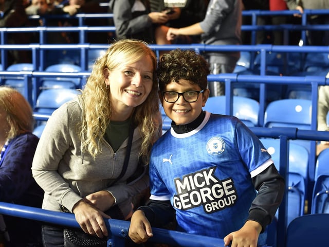 Peterborough United fans ahead of kick-off against Fleetwood Town last night.