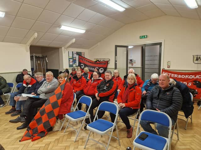Peterborough Panthers supporters attend an Orton Waterville parish council meeting