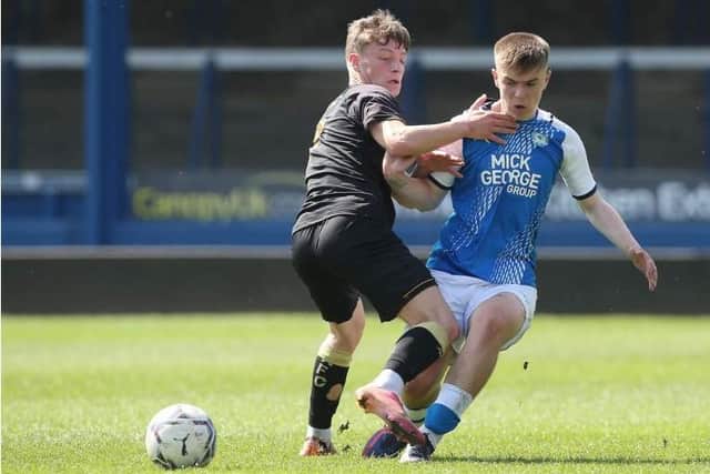 Aaron Powell in action for Posh Under 23s against Crewe. Photo: Joe Dent/theposh.com.