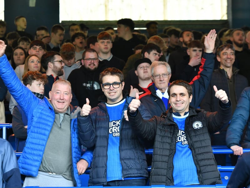 Fans watch on as Peterborough United are beaten by Portsmouth.