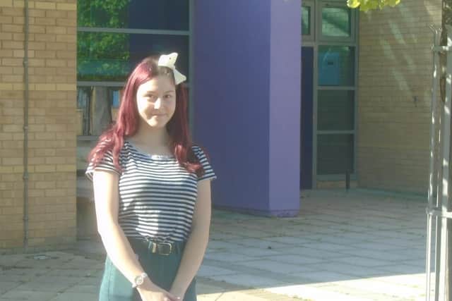 Hampton College student Patrycya celebrating her GCSEs