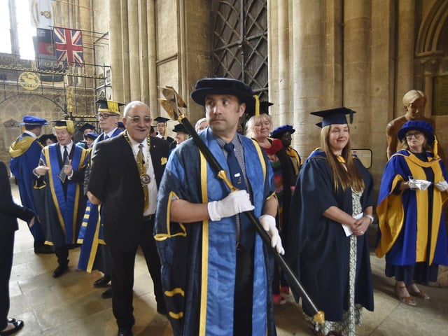 The ceremony took place at Peterborough Cathedral