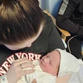 Shannon Watson and baby Jackson in hospital following the birth