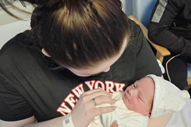 Shannon Watson and baby Jackson in hospital following the birth