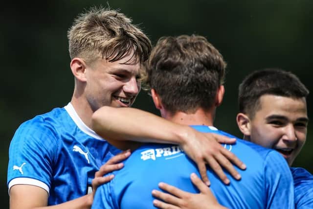 Posh Under 18s celebrate a goal. Photo: Joe Dent/theposh.com.