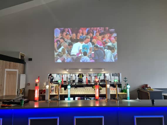 At the bar of the new Ortongate Sportsbar and Fanzone at the Ortongate Centre in Peterborough