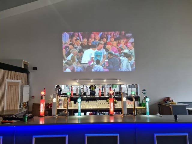 At the bar of the new Ortongate Sportsbar and Fanzone at the Ortongate Centre in Peterborough