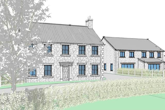 A proposed view of the new homes.