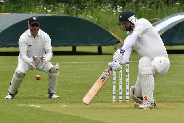 Mark Drake batting for Bretton v Peterborough Knights. Photo David Lowndes.