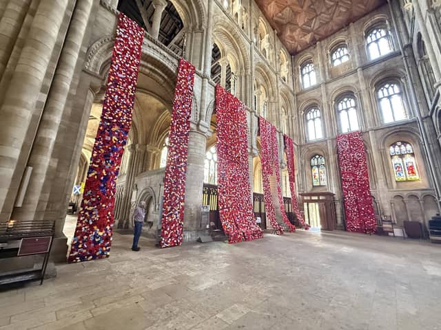 The Longest Yarn II exhibit leaves the Cathedral on Friday, June 26