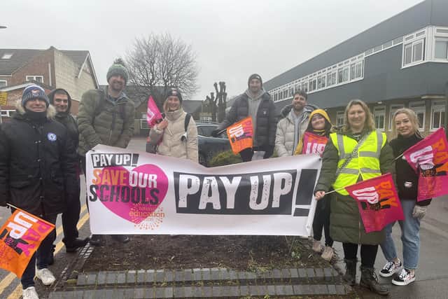 Peterborough teacher form a picket at The Beeches School