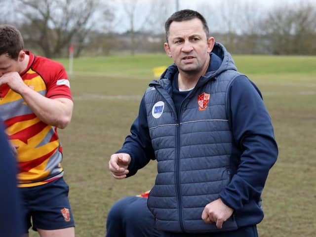 Peterborough RUFC head coach Shane Manning during win over Lions. Photo: Mick Sutterby.