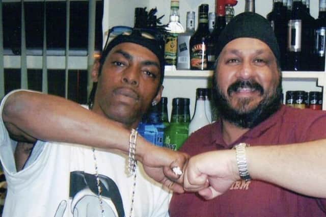 'Gangsta's Paradise' rapper Coolio with Del Singh at The Park nightclub in Peterborough, in 2006.