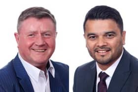 Cllr Dennis Jones (left) is Peterborough Labour group's leader while Cllr Amjad Iqbal (right) is his deputy
