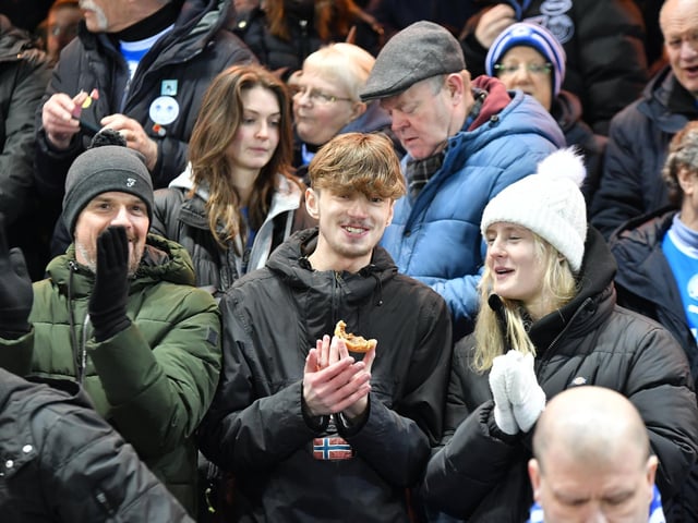 Peterborough United fans enjoy the big win over Northampton Town.