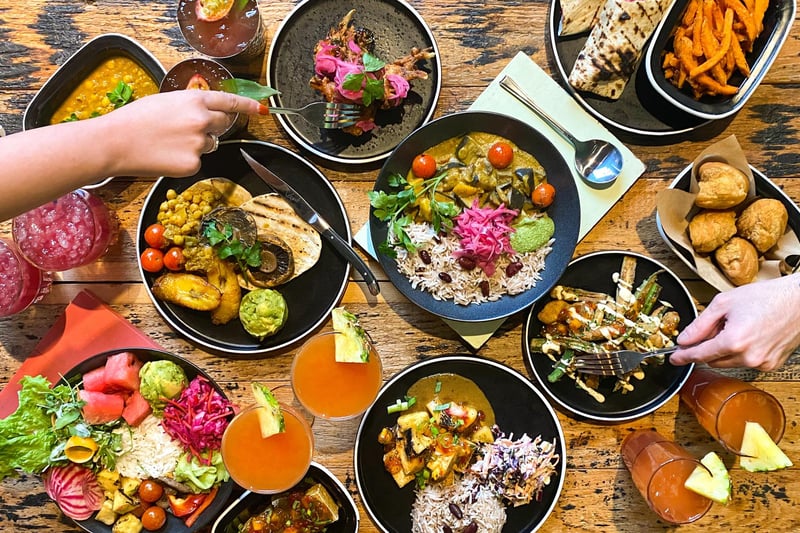 A vegan spread from Turtle Bay