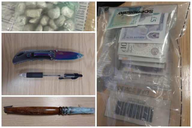 Some of the items seized by police