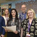 Dr Erol Agar, Emily Moone, Cllr Dr Shabina Qayyum, cabinet member for Adults and Health, Carol Lonnen and Joe Keegan, staff at Aspire Drug and Alcohol Treatment Service at Bridge Street.