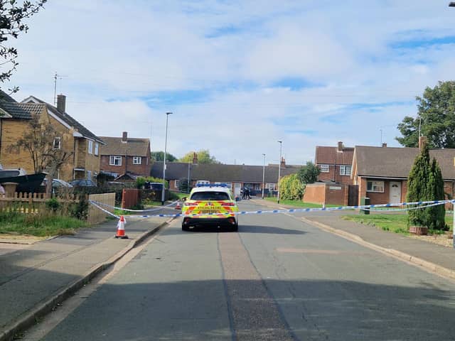 The cordon is on place on Campion Road, Dogsthorpe.