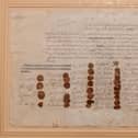 Replica of the Warrant for the Execution of King Charles, signed by Cromwell