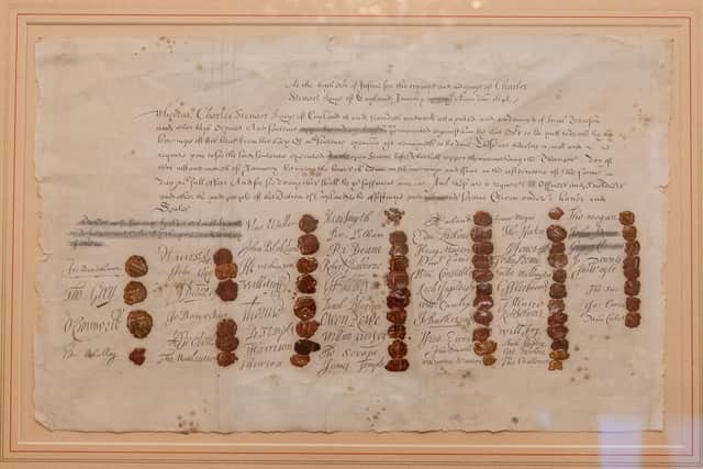 Replica of the Warrant for the Execution of King Charles, signed by Cromwell