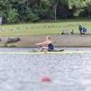 Ella Darrington on the water at the British Junior Championships.