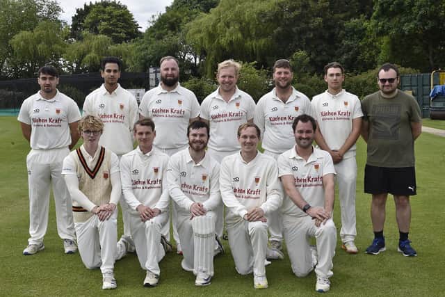 Oundle Town's spin twins David Foster (bottom row, far right) and Harrison Craig, bottom row, second left). Photo David Lowndes.