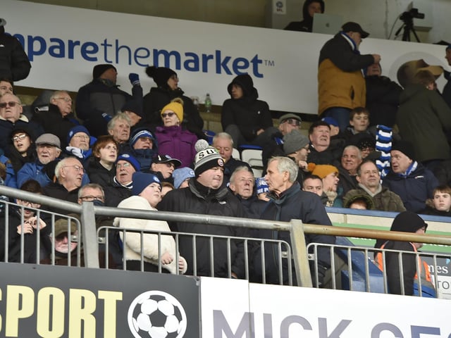 Peterborough United fans enjoy the 5-2 win over Plymouth Argyle.