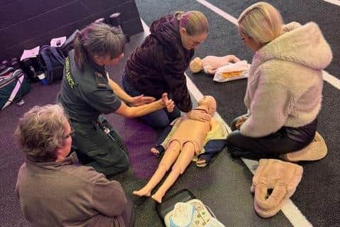 CPR being taught in one of the workshops.