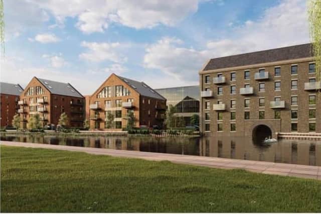 This image shows how the new apartments at Mill Yard should appear once completed