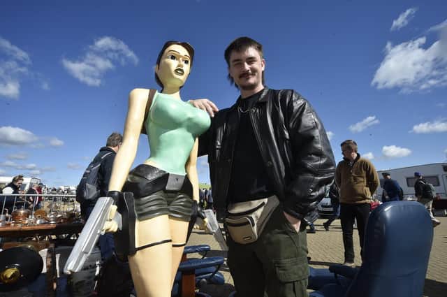 Dealer Aaron Cecil from Ramsey with his Tomb Raider model.