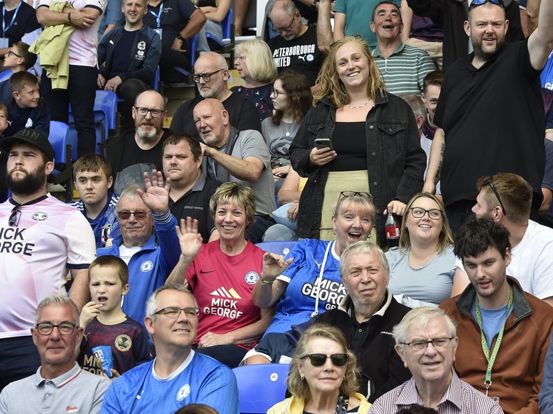Posh fans at the Weston Homes Stadium for the visit of Charlton.