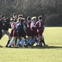 Thorpe Wood Rangers Under 14s celebrate their dramatic County Cup semi-final success.