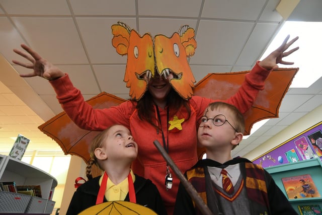 Pupils from Oakdale Primary School taking part in World Book Day