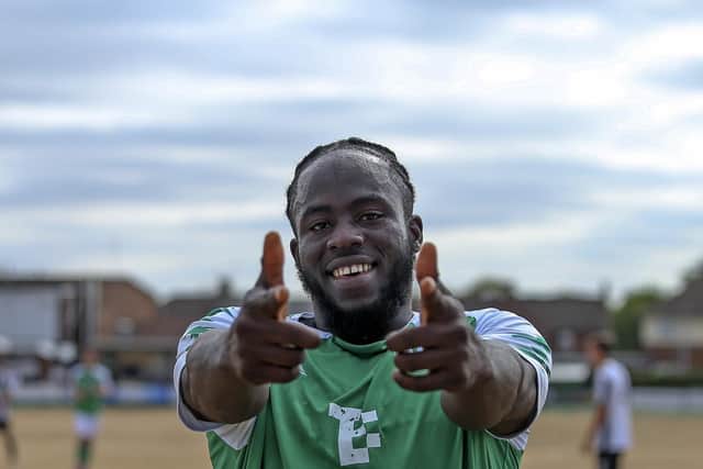 David Yisah scored for FC Peterborough at Knowle FC.