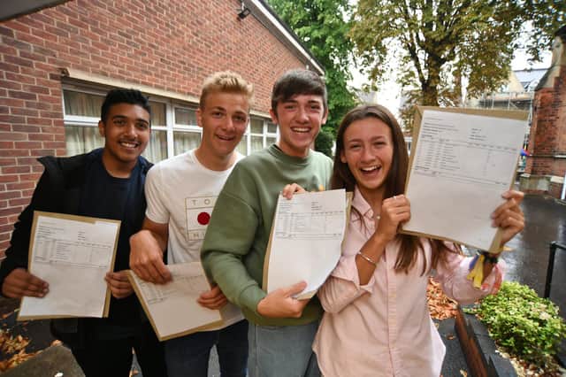 Students from schools across Peterborough celebrate their success on GCSE results day
