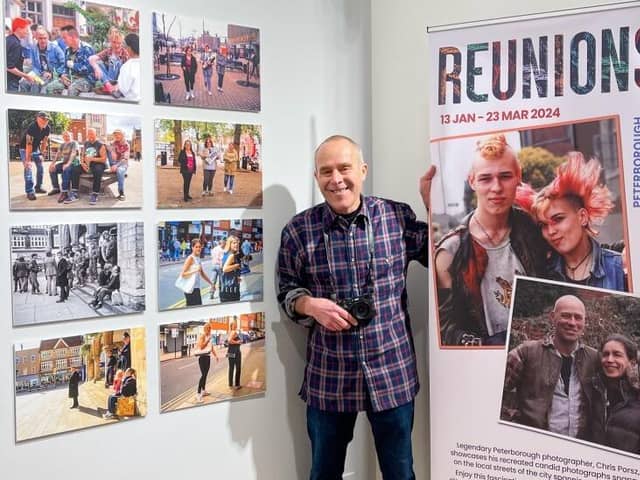 Local photographer Chris Porsz will be displaying around 165 sets of his now famous 'then and now' photos at the 'Reunions' exhibition at Peterborough Museum from January 13 (image: Chris Porsz)
