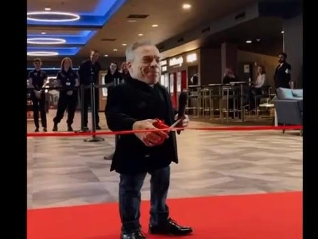 Warwick Davis cut the ribbon to officially open the new Odeon cinema in Peterborough
