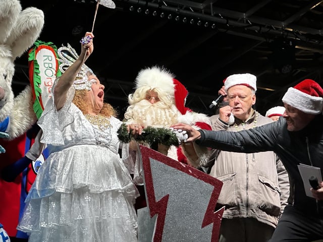 Switching on of the Christmas lights 2023 at Peterborough Cathedral Square with Cheryl Fergison
