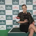 Olivia Timms from Thorney with Sushi, a French Bulldog, which was the Best of Breed winner today (Friday 07.03.25), the second day of Crufts 2025. Photo: BeatMedia / The Royal Kennel Club