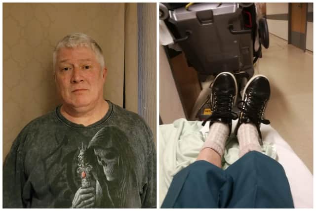 Andy Mawby, left, is "very angry" that his 75-year-old mum was left in corridors and ambulances for 23 hours following her admission to Peterborough City Hospital.