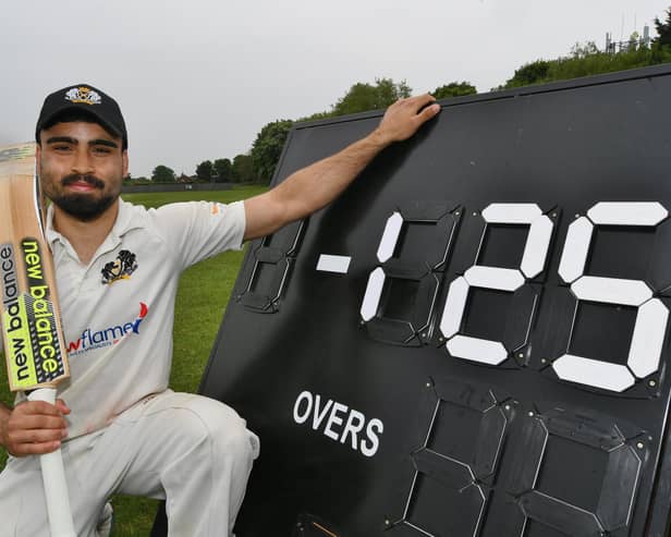 Mohammed Danyaal made 42 for City CC against Oundle Town. Photo David Lowndes.