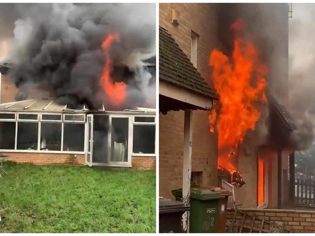 Flames engulf the home in Peterborough