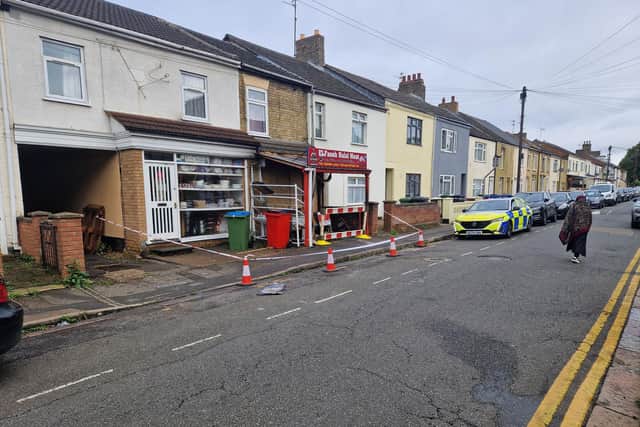 Police at the scene in Gladstone Street