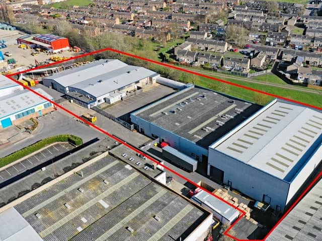 The units, marked in red, which have just been sold at Glebe Road in Huntingdon