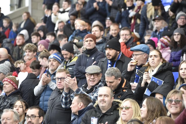 Peterborough United fans watch the 2-2 draw with Reading.